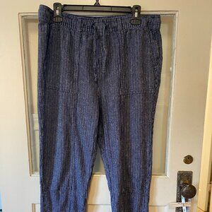 Time and Tru Navy pinstriped cotton pants 12-14